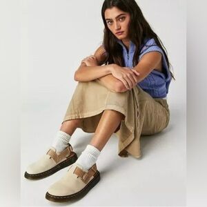 NEW Dr Martens Jorge II Slingback Mule Clogs Parchment 12 Suede Classic Casual